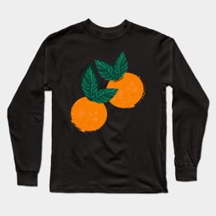 oranges with leaves Long Sleeve T-Shirt